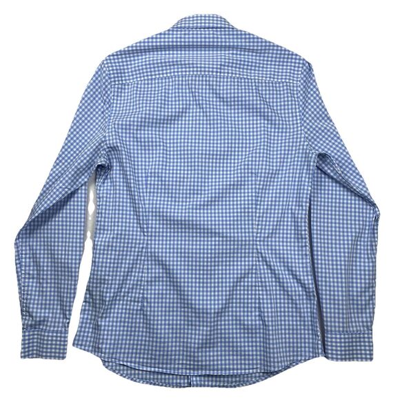 asos Men’s Long Sleeve Button Up Shirt Gingham Blue/White-L - Picture 9 of 12